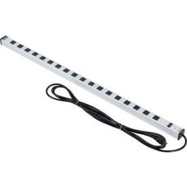 Global Equipment Power Strip, 18 Outlets, 15A, 48"L, 15' Cord LTS-48-18-15FT